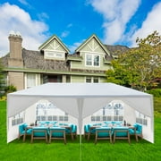 Ktaxon 10'x 20' Canopy Party Wedding Tent Garden Pavilion Cater Events 6 Removable Sidewalls White